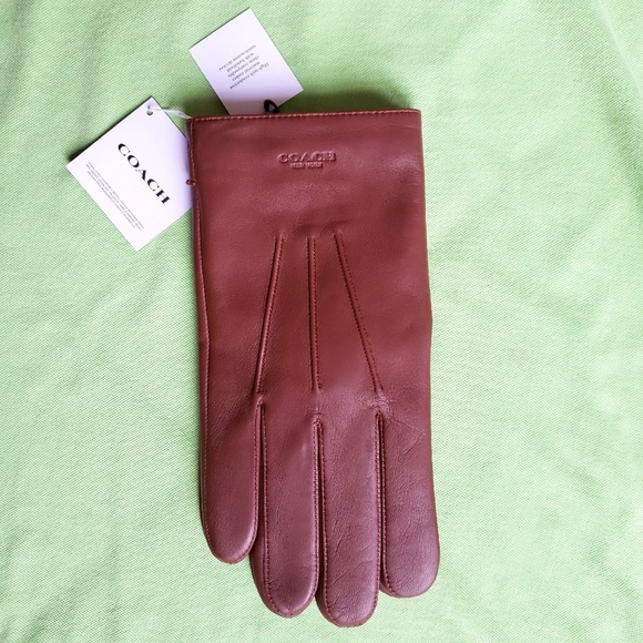 COACH MEN'S LEATHER GLOVES:NWT DARK SADDLE  XL 54182 - Picture 1 of 10